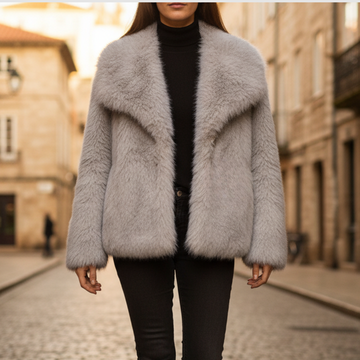 Giacca Donna Pelliccia Sintetica Casual