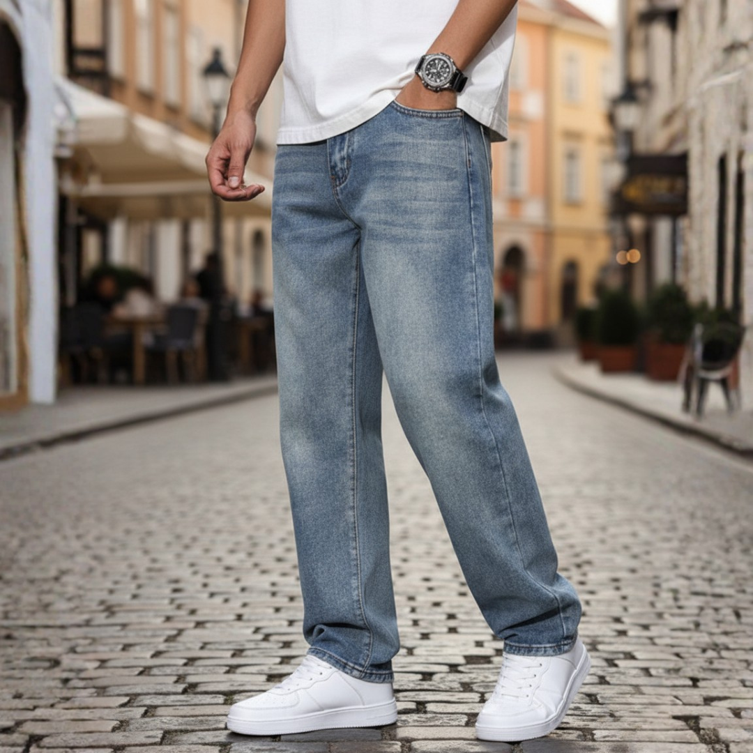 Jeans Uomo Denim Materiale Comfort