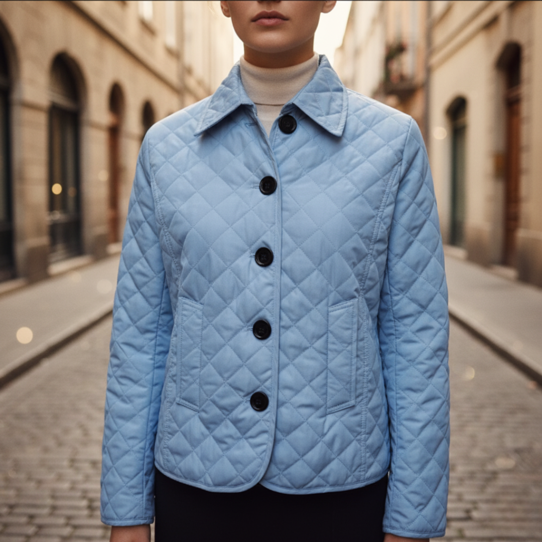 Giacca Donna Trapuntata Diamante Bottoni Leggera