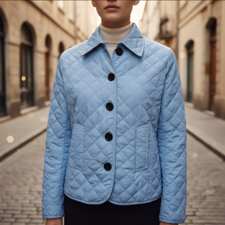 Giacca Donna Trapuntata Diamante Bottoni Leggera