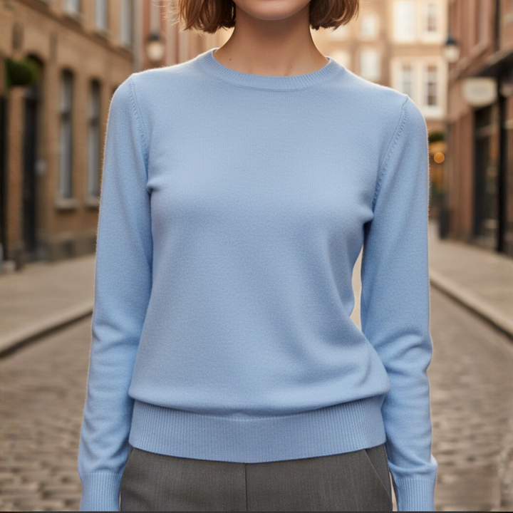 Maglione da donna girocollo basic a maniche lunghe in fine maglia