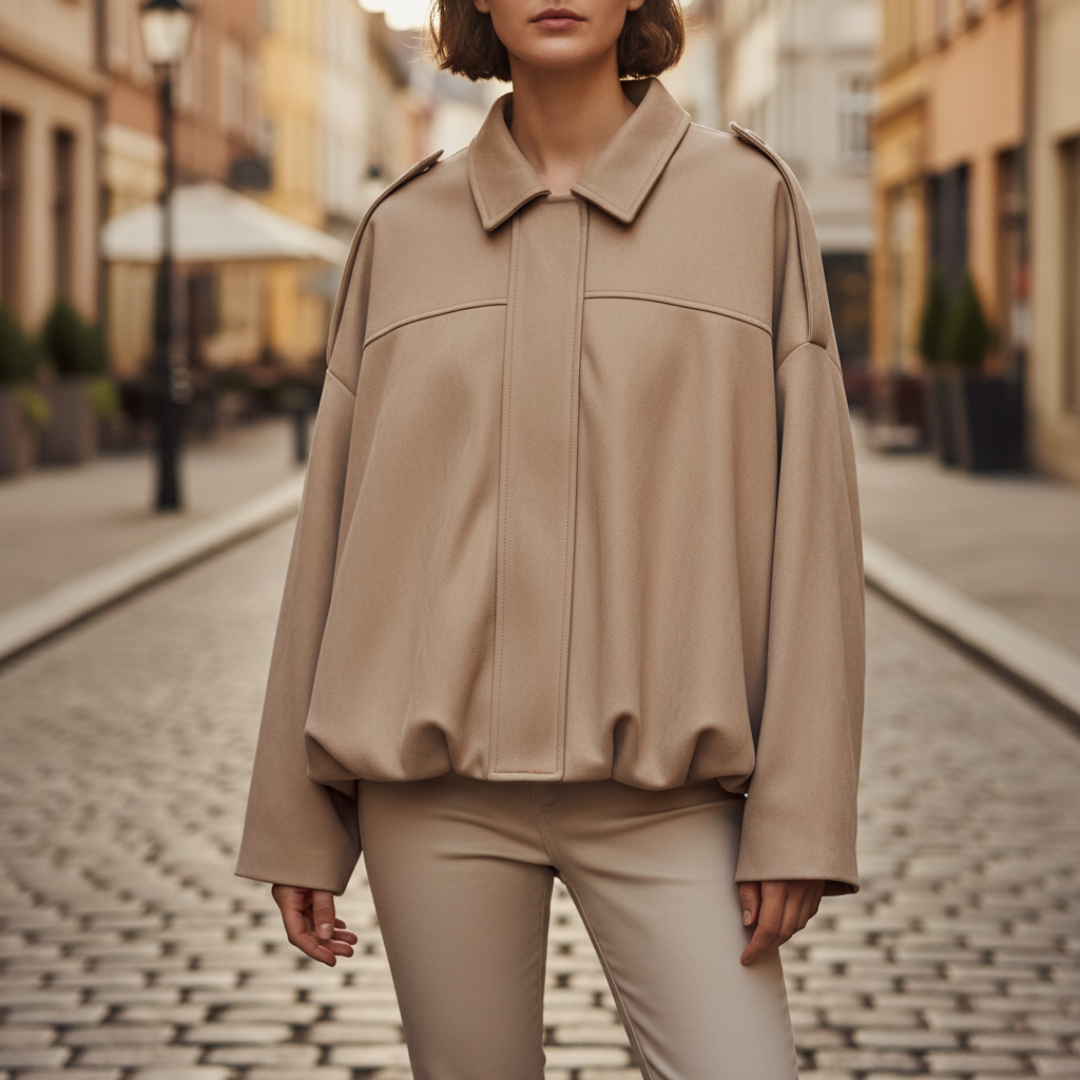 Giacca Donna Oversize Elegante in Tessuto Misto