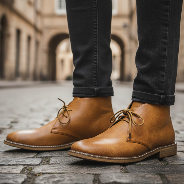 Stivali Uomo Chukka in Pelle Sintetica Casual Elegante