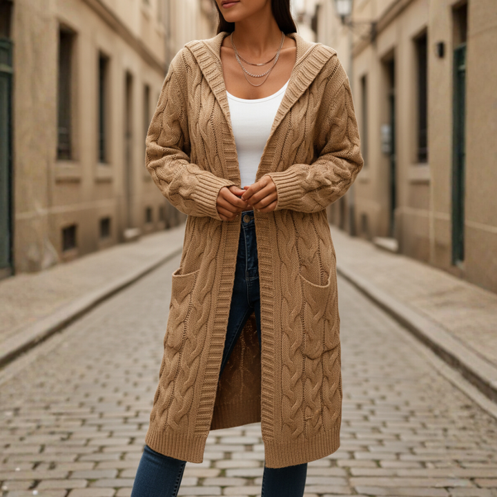 Cardigan Donna Lungo Con Tasche