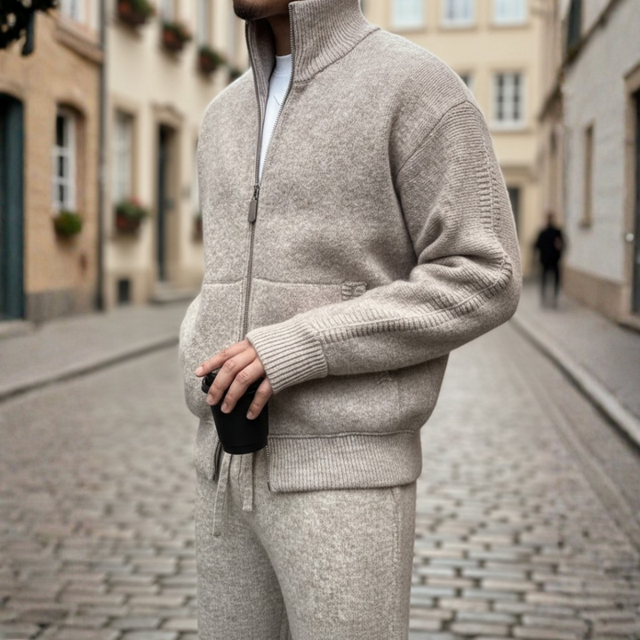 Giacca Uomo Lana Maglia Zip