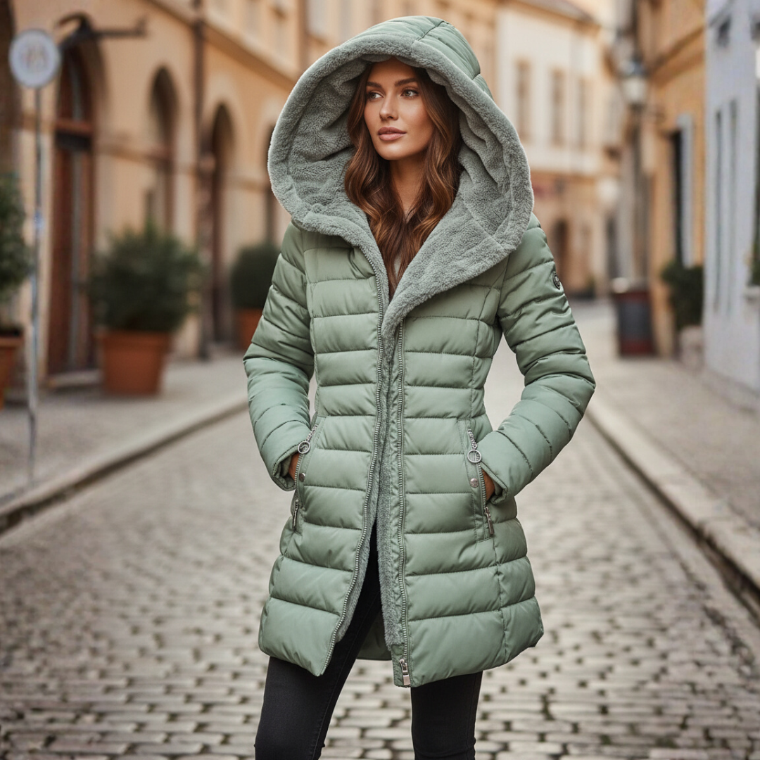 Damen Winter Daunenjacke mit Kapuze