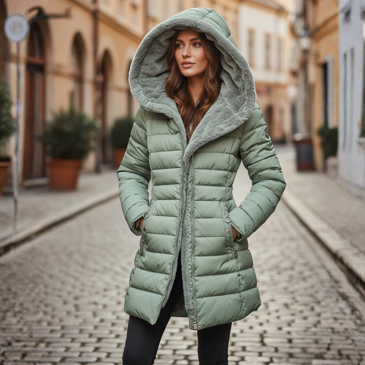 Damen Winter Daunenjacke mit Kapuze