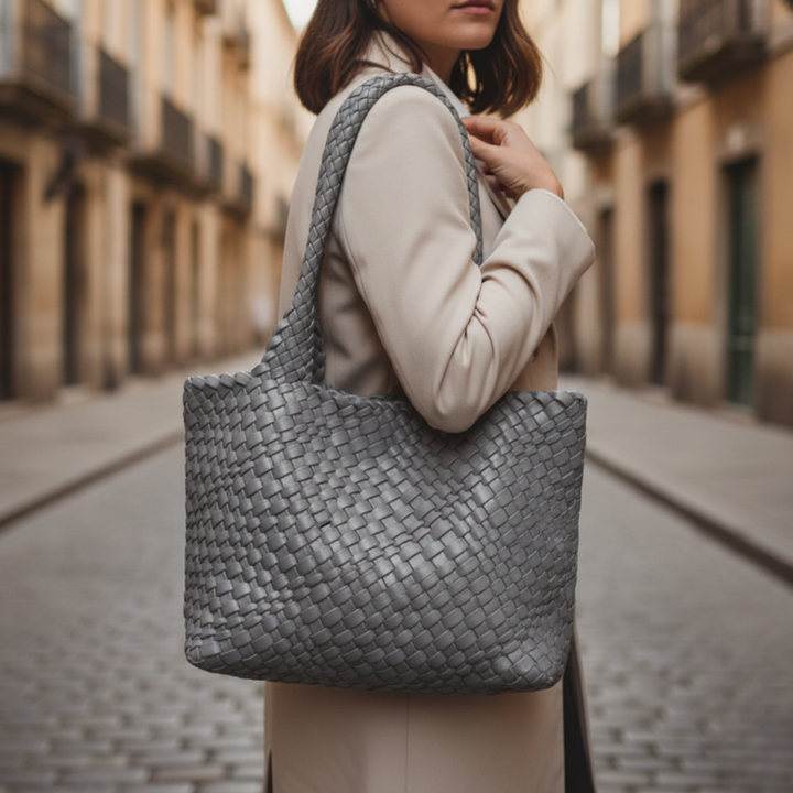 Women's Woven Leather Tote Bag