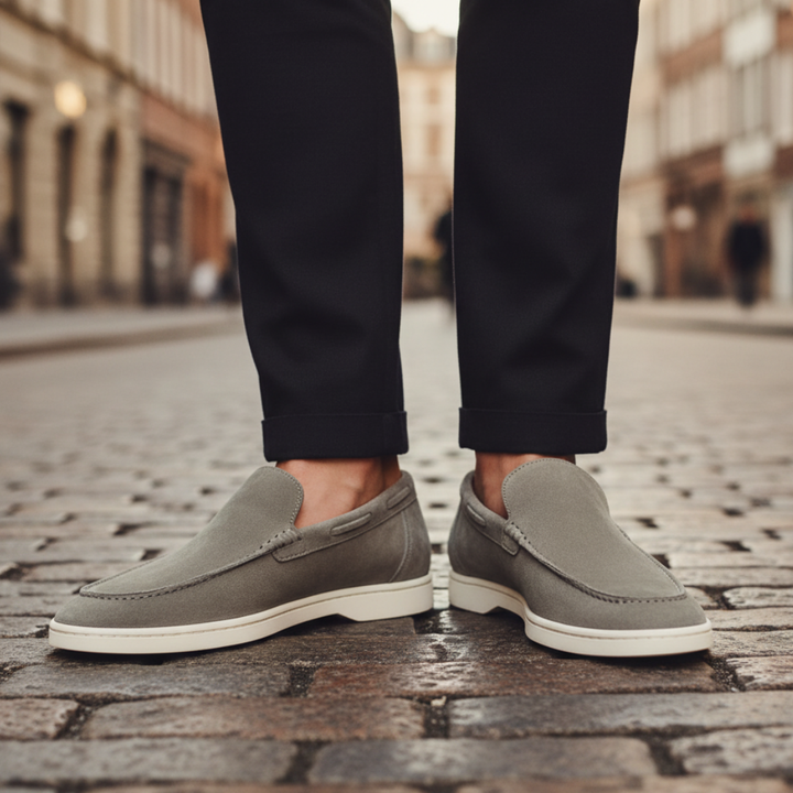 Mocassini Uomo Scamosciati Suola Gomma