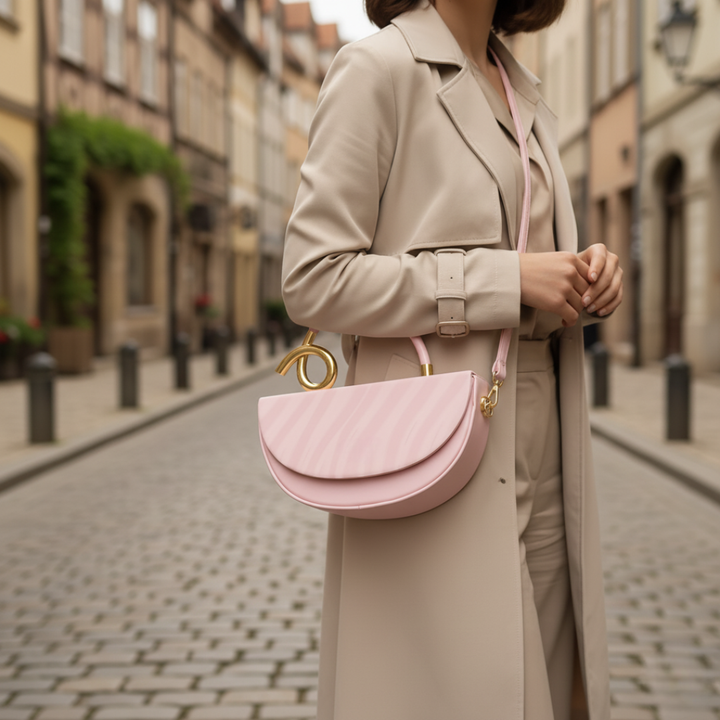 Women's Handbag with Gold Handle