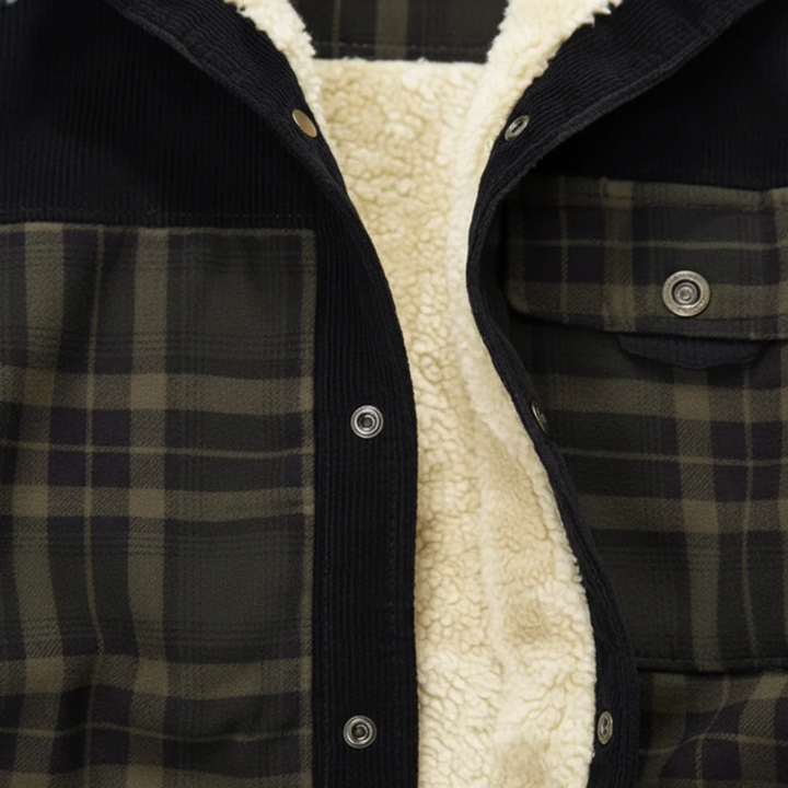 Giacca in Flanella da Uomo con Fleece