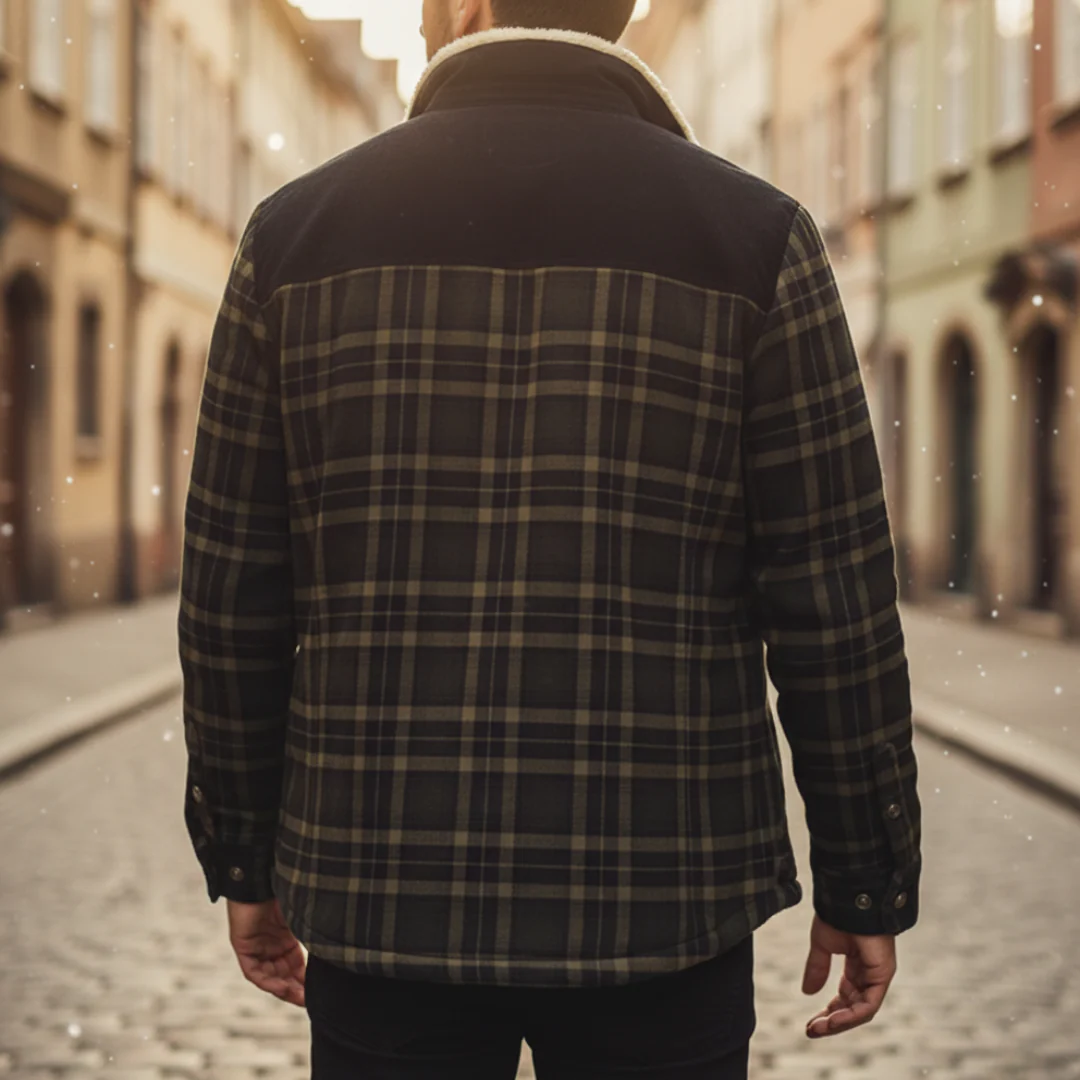 Giacca in Flanella da Uomo con Fleece