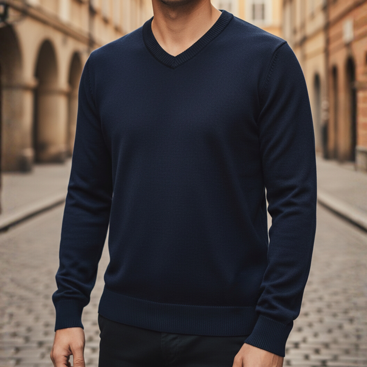 Maglione Uomo Smanicato Scollo V in Poliestere