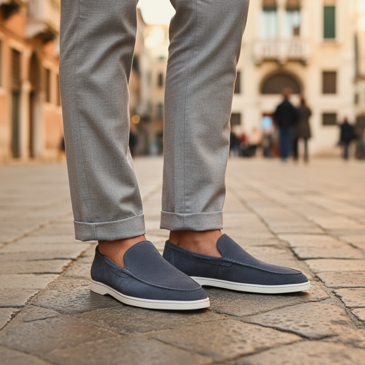 Mocassini Uomo Scamosciati Suola Gomma