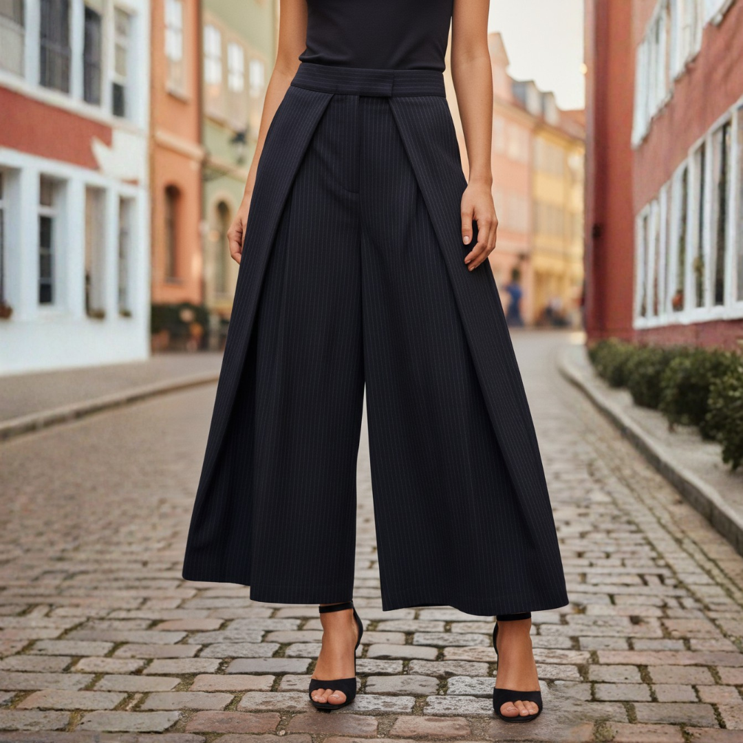 Pantaloni Donna Pleated Fascia Alta Tessuto