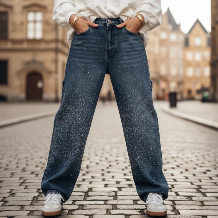 Damenjeans Denim mit Strass