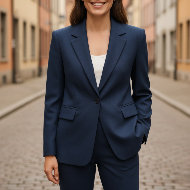 Set Completo da Donna in Tessuto con Giacca e Pantaloni