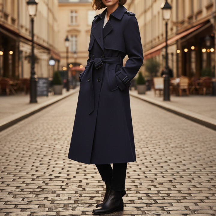 Trench Donna con Cintura Doppio Petto