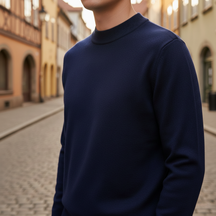Maglione Uomo Collo Alto Maniche Lunghe