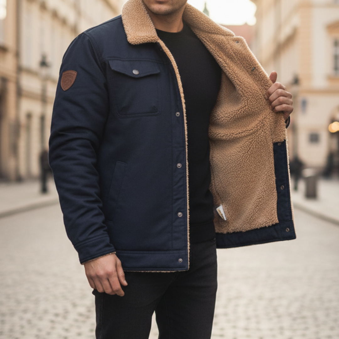Giacca Uomo con Cappuccio e Tasche Laterali