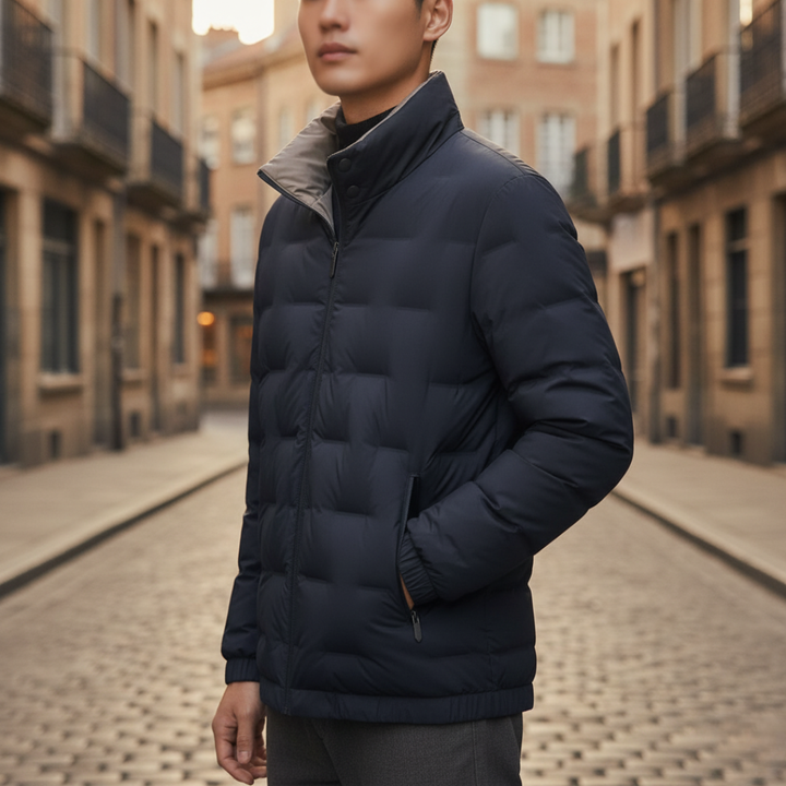 Giacca Piumino Uomo Poliestere Invernale Con Cerniera