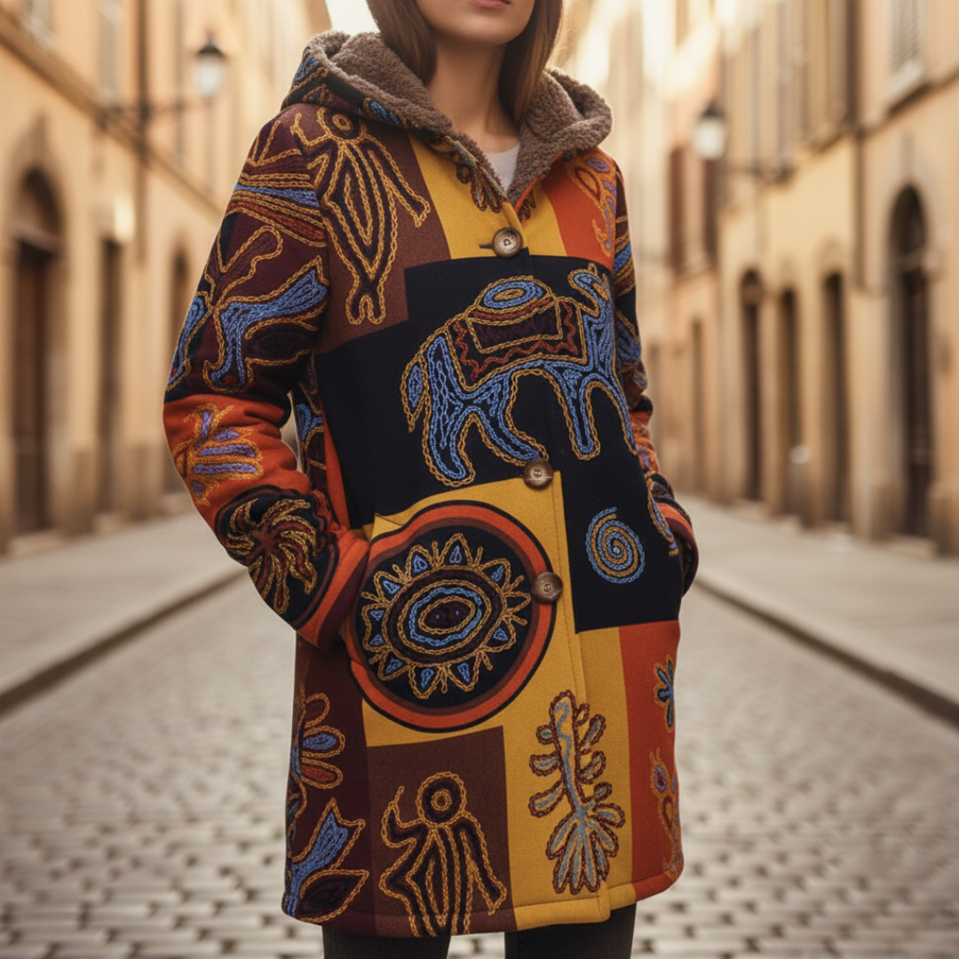 Giacca Invernale da Donna con Fantasia Floreale