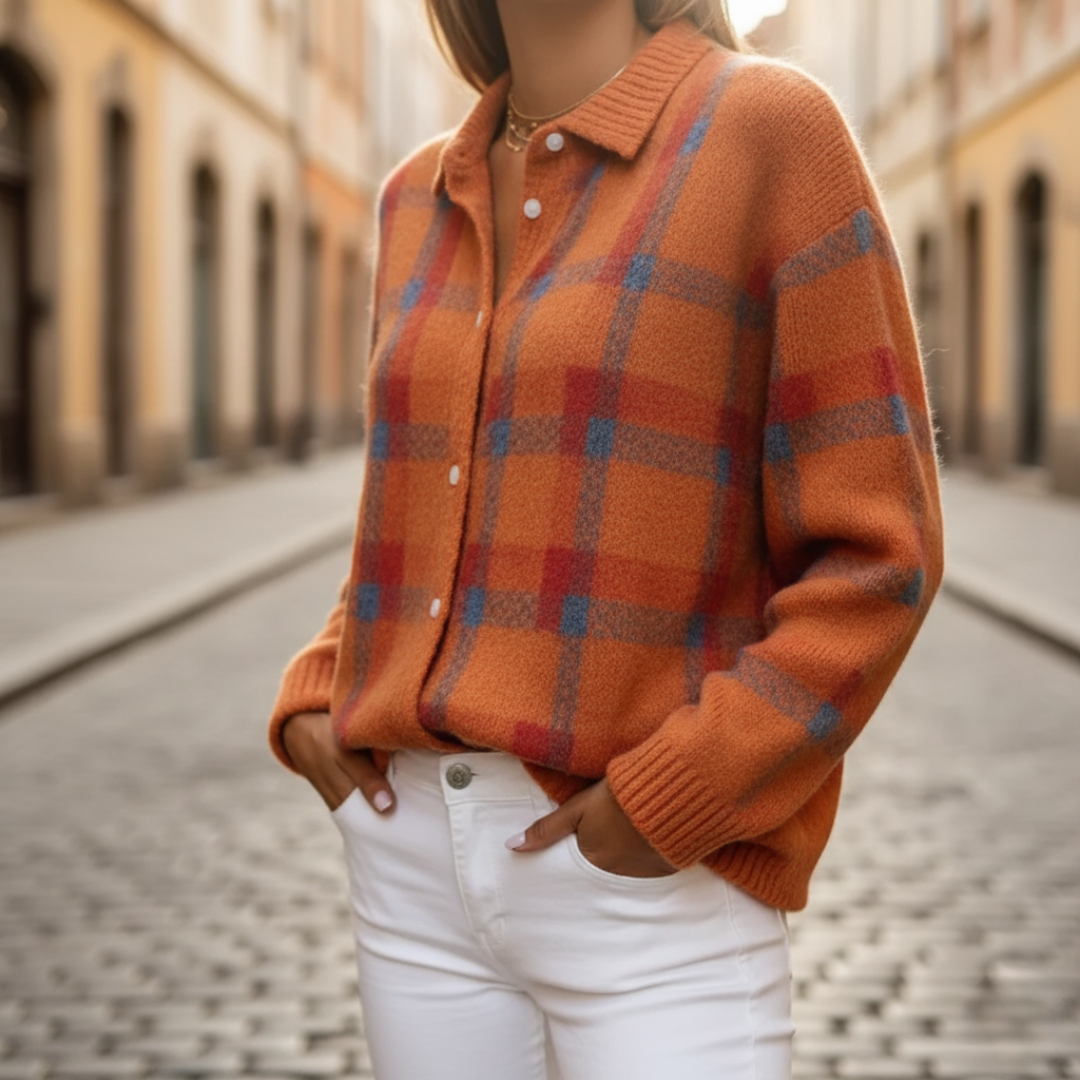 Maglione Donna Cardigan Checkered