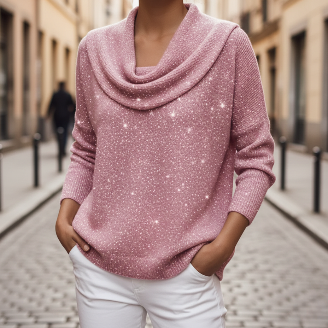 Maglione Donna Lurex Collo Alto