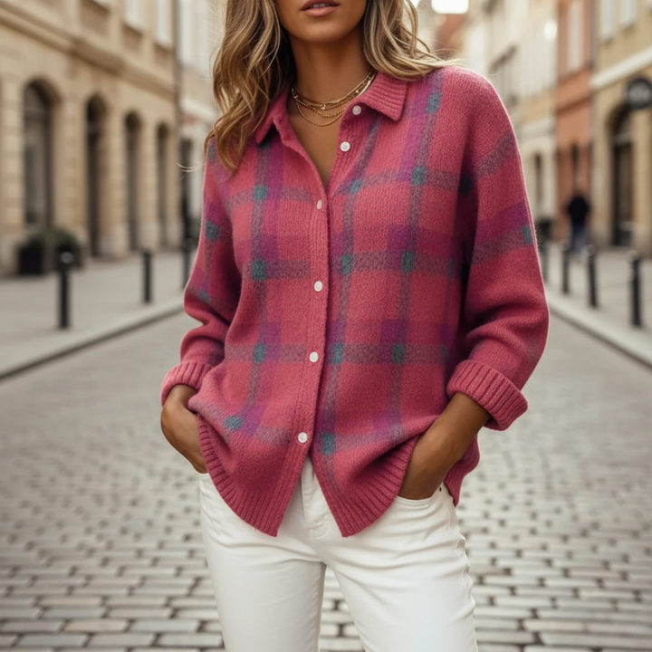 Maglione Donna Cardigan Checkered
