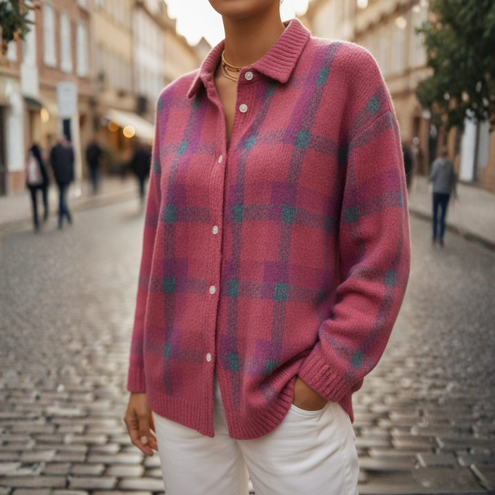 Camicia Maglione Donna a Quadri