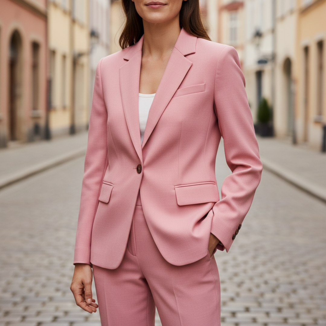 Set Completo da Donna in Tessuto con Giacca e Pantaloni