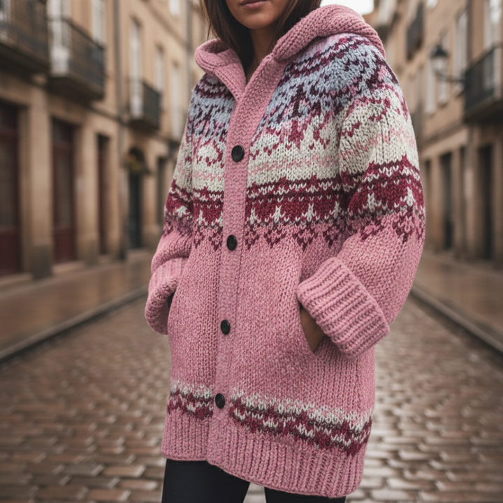 Giacca Corto Donna in Materiale Misto con Collo Revers e Bottoni