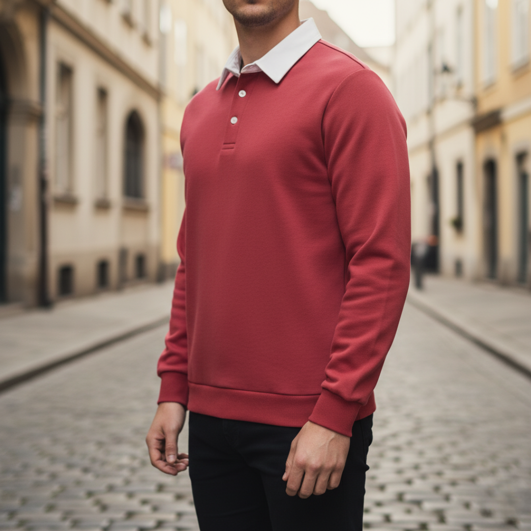 Felpa Uomo Polo Tessuto Morbido