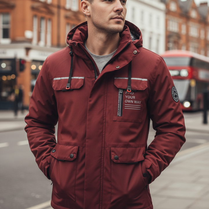 Giacca Uomo Impermeabile con Cappuccio