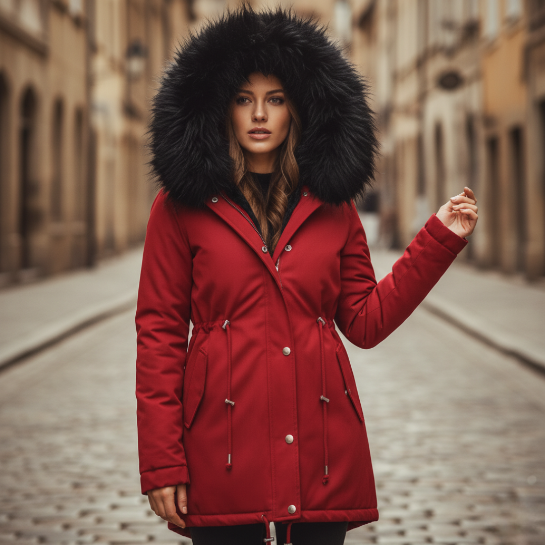 Parka Donna Invernale con Cappuccio e Pelliccia