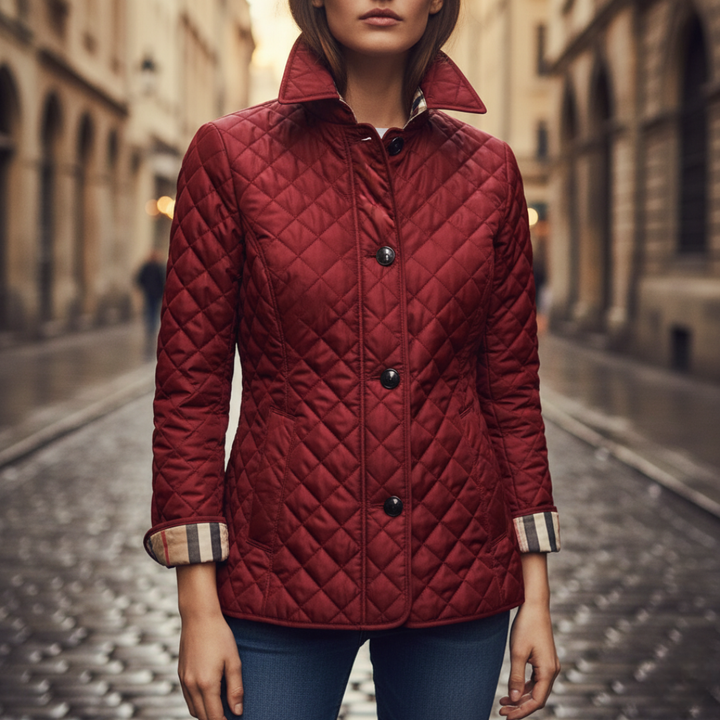 Giacca Donna Trapuntata Diamante Bottoni Leggera