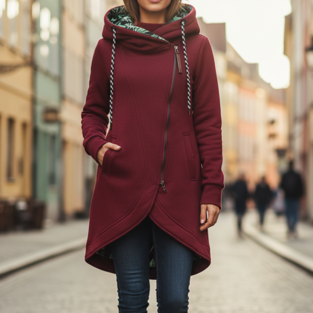 Giacca Donna con Cappuccio e Zip - Giacca Casual Invernale