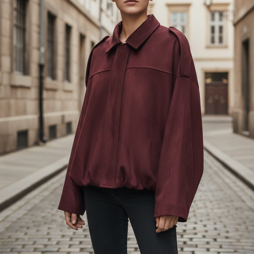 Giacca Donna Oversize Elegante in Tessuto Misto