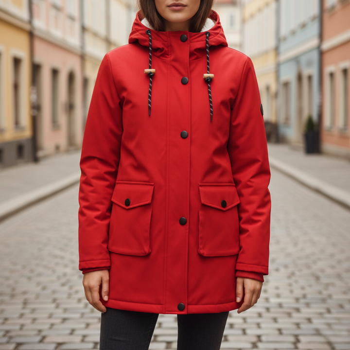 Giacca Donna Impermeabile Cappuccio Materiale Resistente