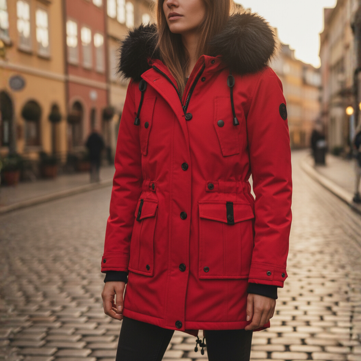 Parka con cappuccio per donna