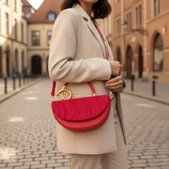 Women's Handbag with Gold Handle