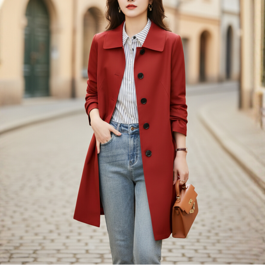 Trench Donna Corto Poliestere Classico