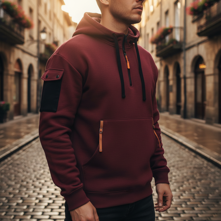 Felpa con Cappuccio da Uomo con Cerniera