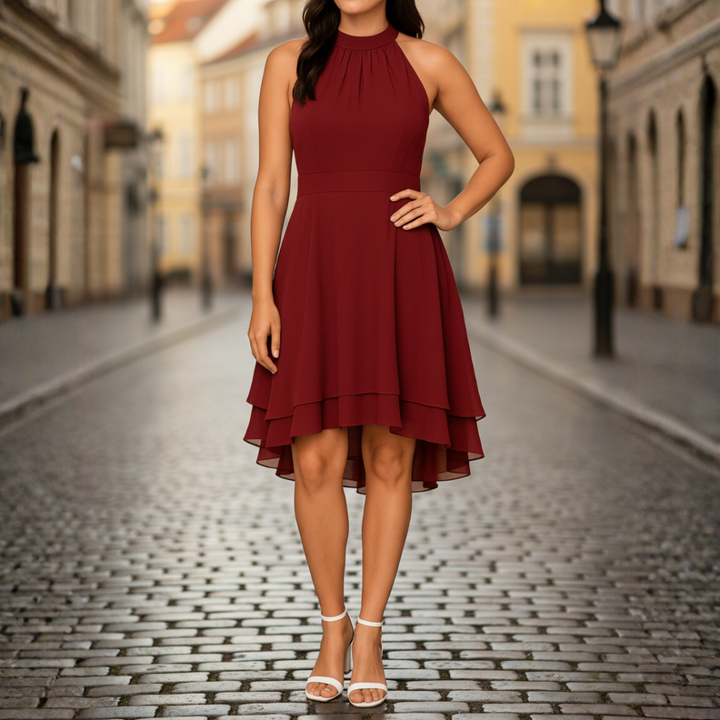 Abito Donna con Scollo a Halter e Strati