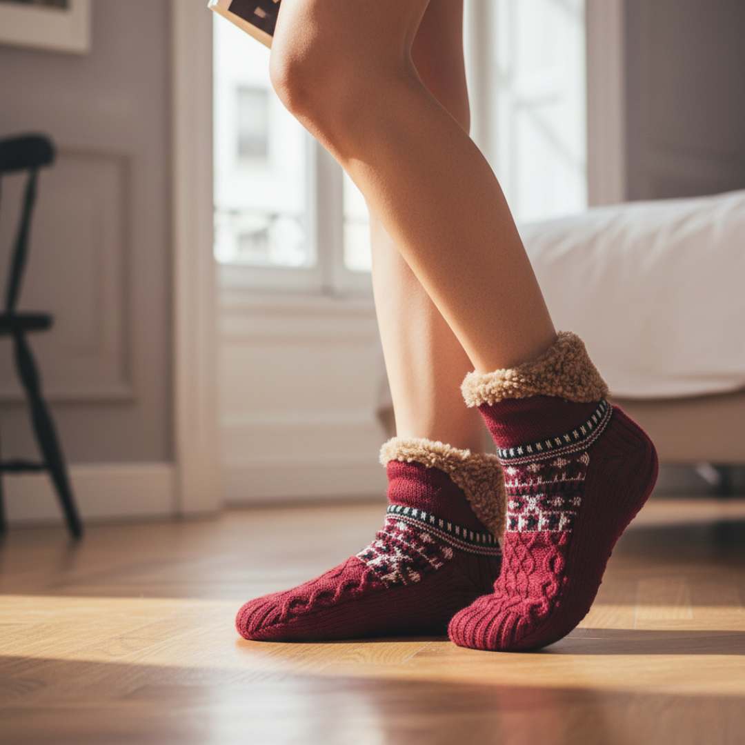 Unisex Knitted Socks with Fur