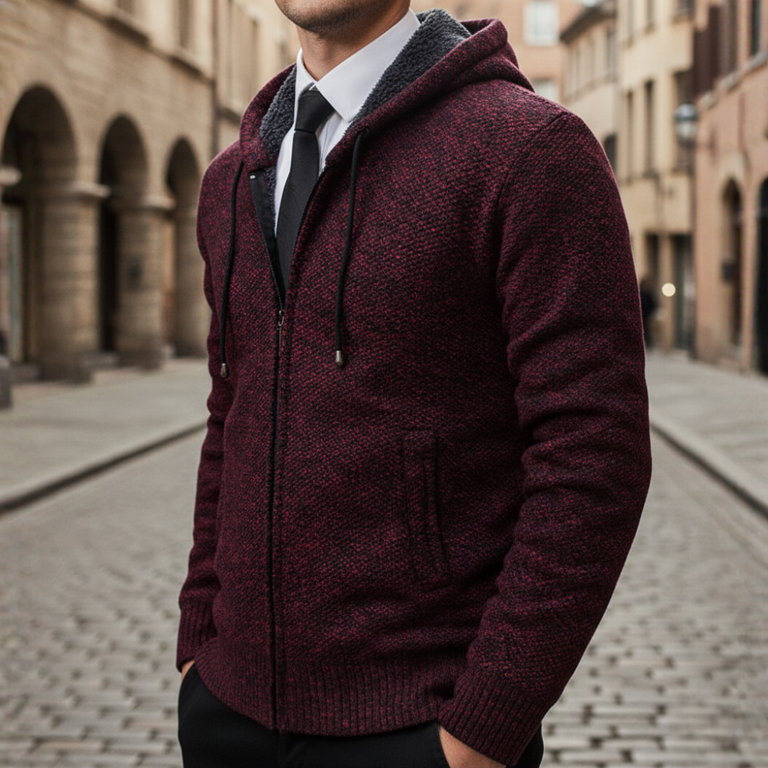 Maglione Uomo con Zip in Materiale Morbido