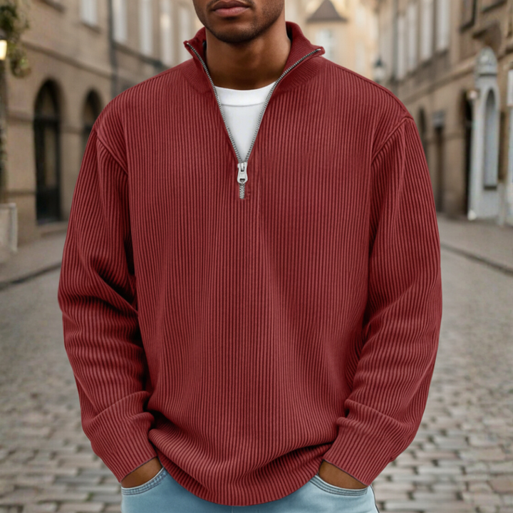 Maglione Uomo Collo Alto Zip in Maglia