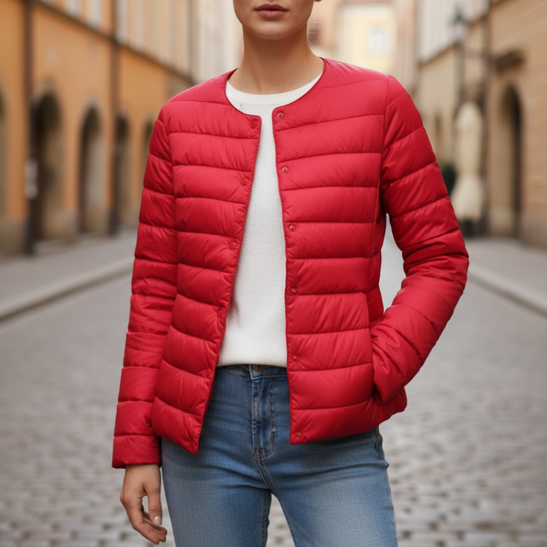 Piumino donna lungo con cappuccio e imbottitura