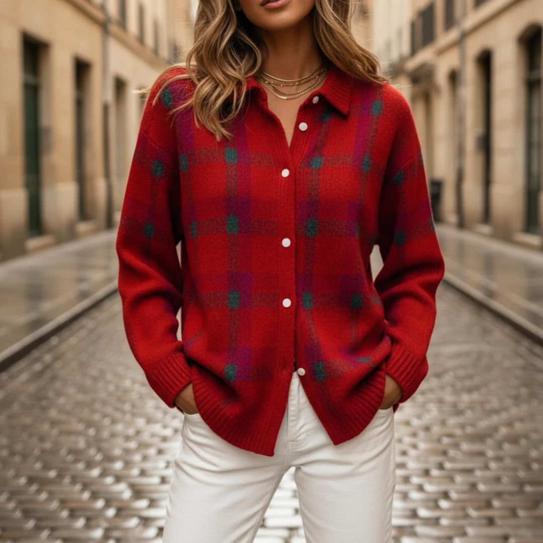 Maglione Donna Cardigan Checkered