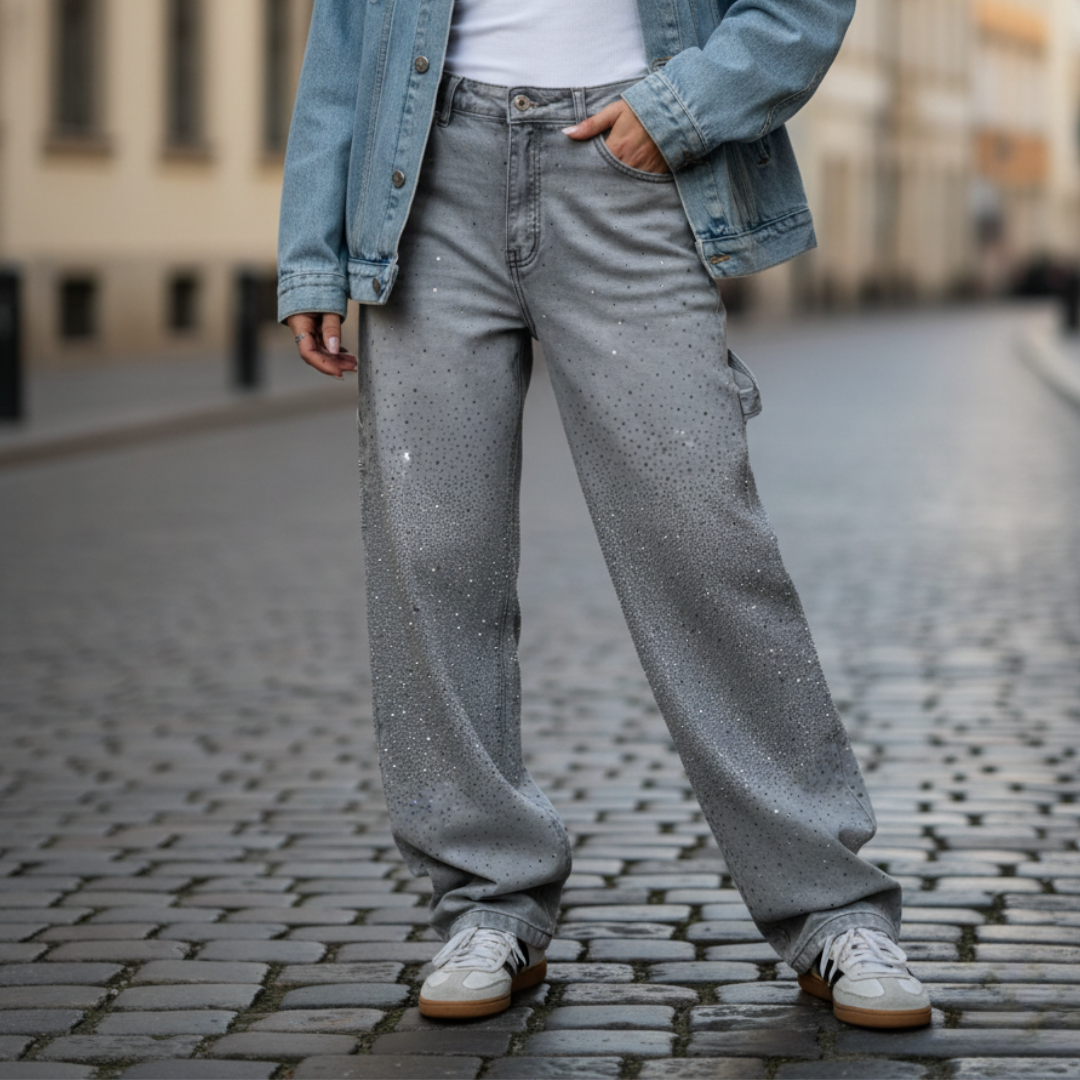 Damenjeans Denim mit Strass